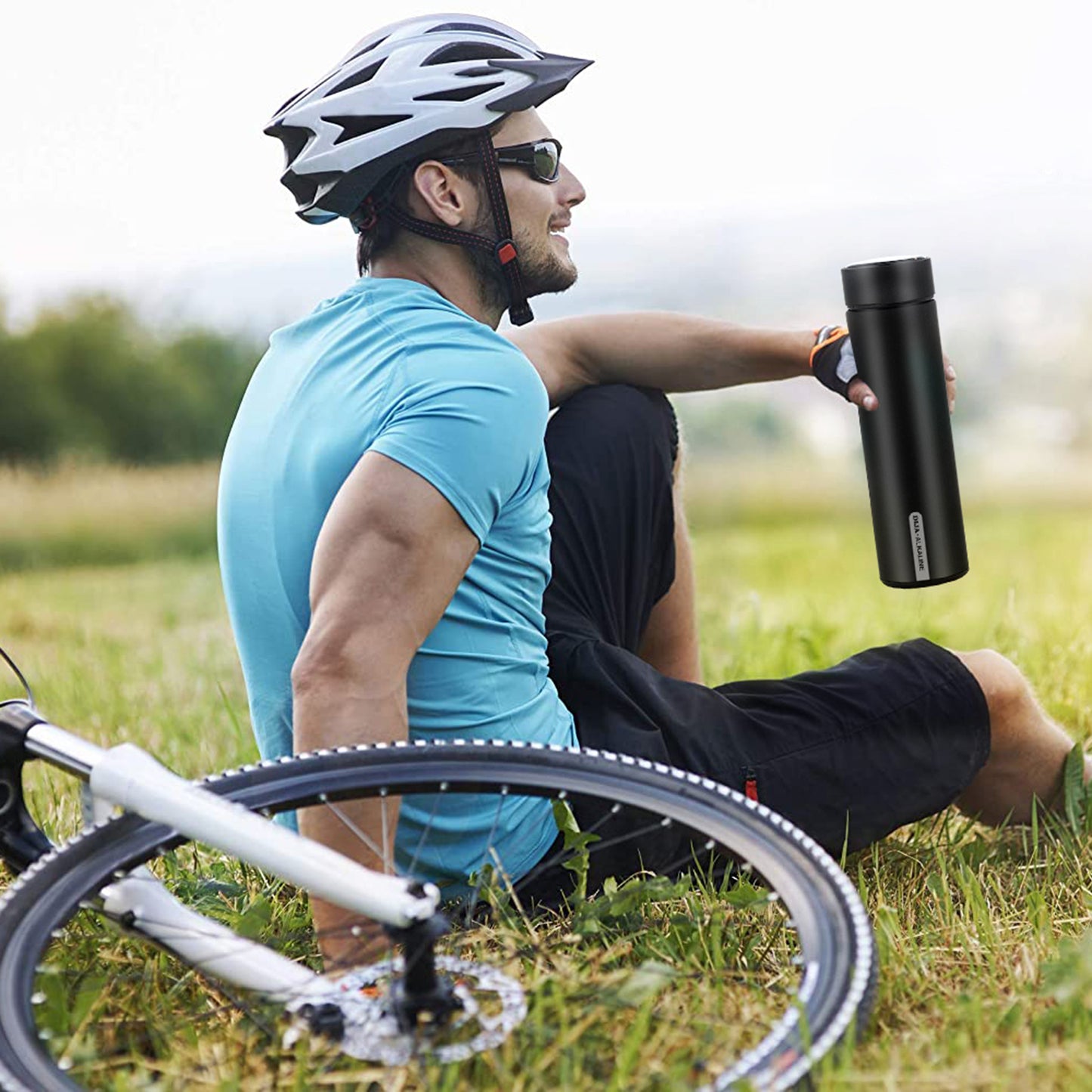 DIJA Alkaline Insulated Water Bottle Includes Filter Improve PH 9+, Keep Cold up to 24 hours, 500ml Stainless Steel Water Bottle